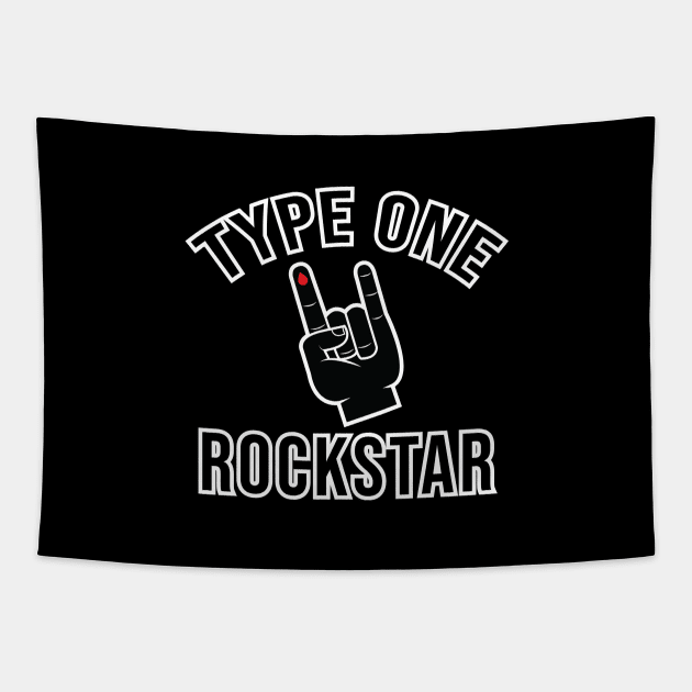 Type 1 Diabetes Type One Rockstar Awareness Gift Tapestry by JessieJune