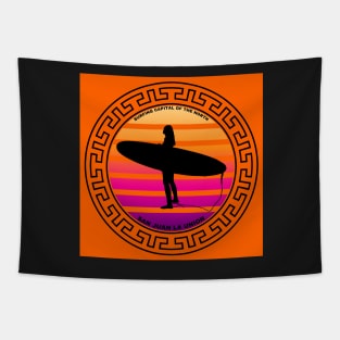 SURFING CAPITAL OF THE NORTH - SAN JUAN LA UNION - WOMEN ORANGE Tapestry