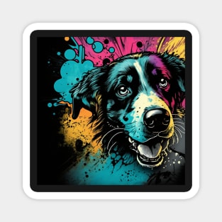 Cosmic Dog Splatter Paint Magnet