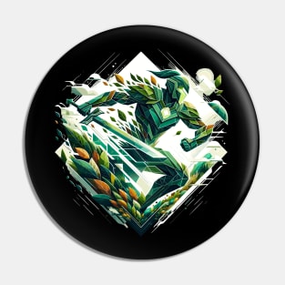 Guardian of Green: Futuristic Eco Warrior Pin