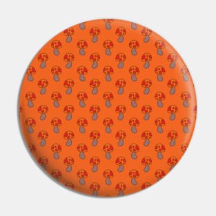 Orange Mushroom Pattern Pin