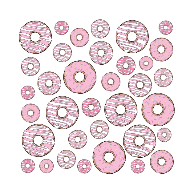 Pattern Of Donuts, Pink Donuts, Sprinkles by Jelena Dunčević