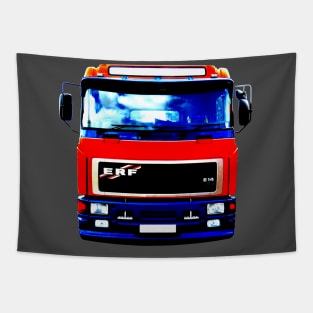 Classic 1990s ERF E Series lorry high contrast red Tapestry