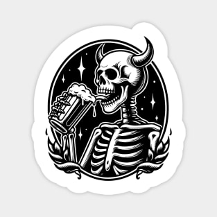 skeleton drinking beer Magnet