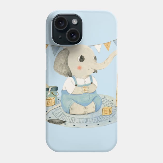 Elephant with Cubes Phone Case by judithloske