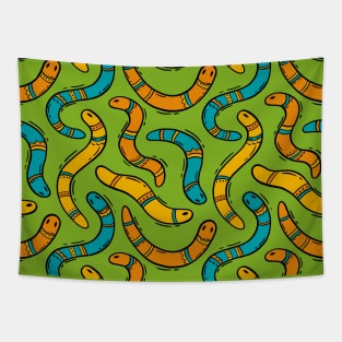 Tropical Serpent Parade: Vibrant Snake Pattern Tapestry