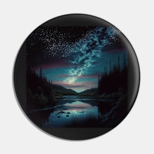 River at Night Pin