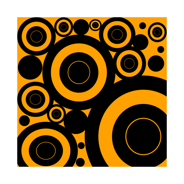 abstract yellow and black circles design by pauloneill-art