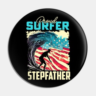 Proud Surfer Stepfather Pin