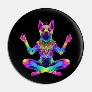 Meditation, Psychedelic Dog Zen Master - Positive Vibes Pin