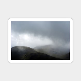 Mountains and mist at Glencoe, Highlands of Scotland Magnet