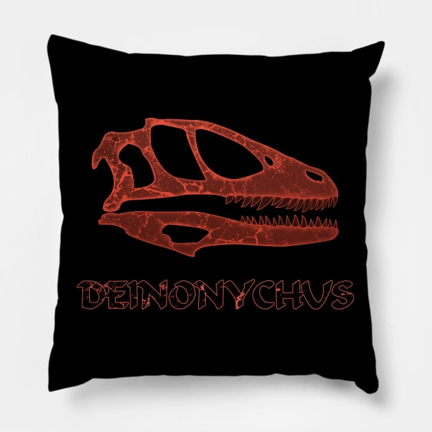 Deinonychus Pillow by NicGrayTees