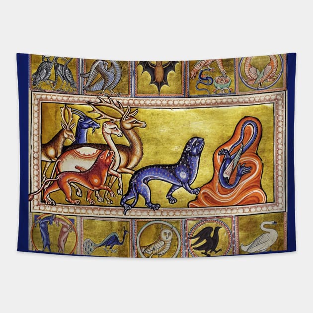 MEDIEVAL BESTIARY DEERS GOAT CAMEL PANTHER SNAKE DRAGON FANTASTIC
