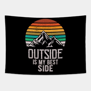 Outside Is My Best Side Nature Hiker Mountaineer Tapestry