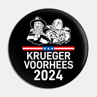 krueger Voorhees 24 For President, Freddy Krueger Jason Voorhees 2024 Pin