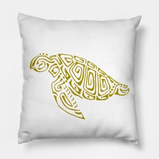 yellow turtle tattoo Pillow