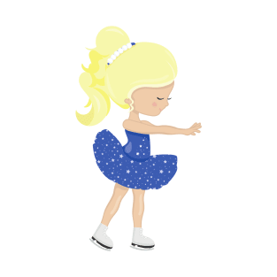 Figure Skating, Ice Skating Girl, Blonde Hair T-Shirt