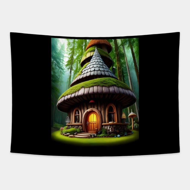 Mushroom House 04 Tapestry by Jaymz Weiss Designz