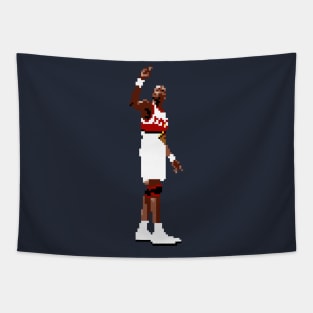 Dikembe Mutombo Hawks Pixel Deny Tapestry