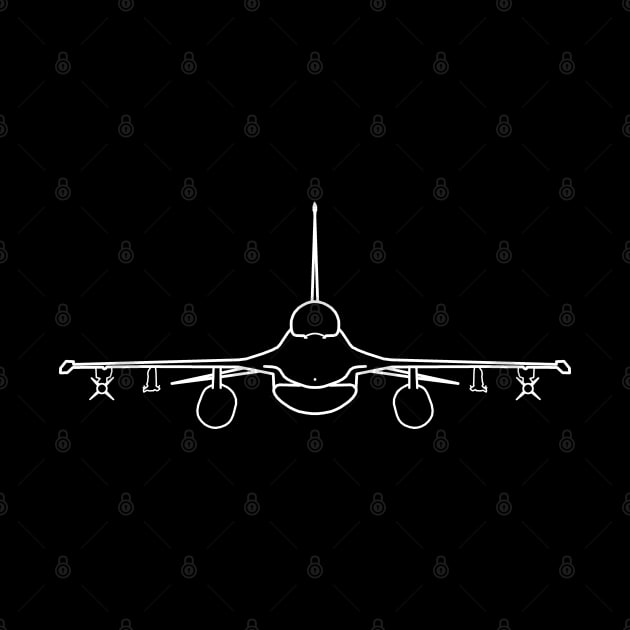 F-16 classic aircraft outline graphic (white) by soitwouldseem