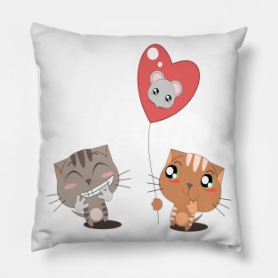 Cat's In Love Pillow