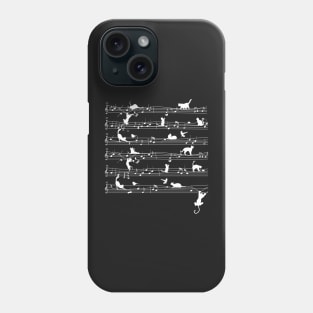 Cute Cat Kitty Playing Music Note Clef Musician Art Phone Case