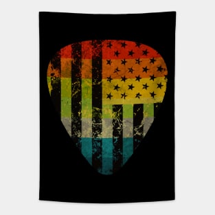 Retro American Flag Guitar Pick Tapestry