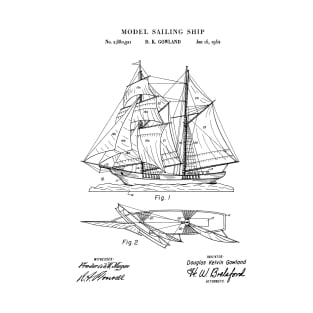 Sailing Ship Model 1954 Patent Print T-Shirt