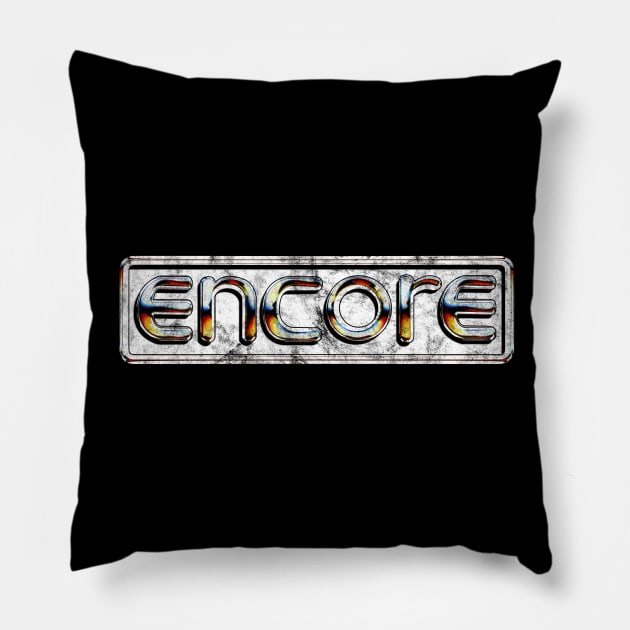 Retro Video Games Encore Logo Vintage Pillow by Meta Cortex