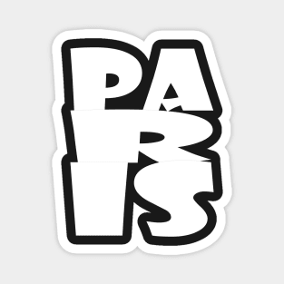 Paris logo in white Magnet