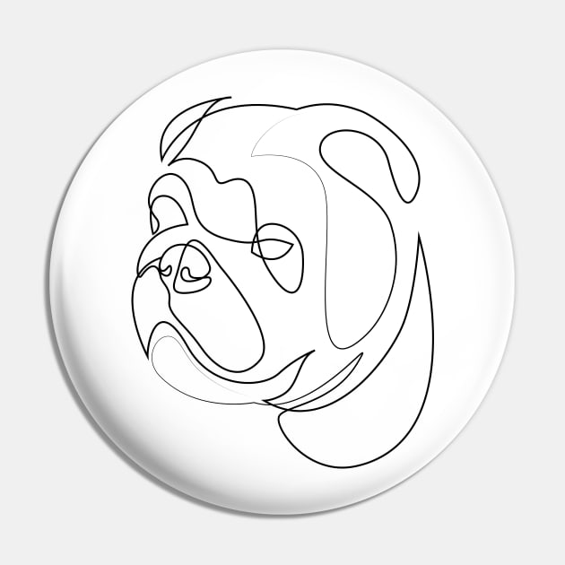 English Bulldog - one line drawing Pin by addillum