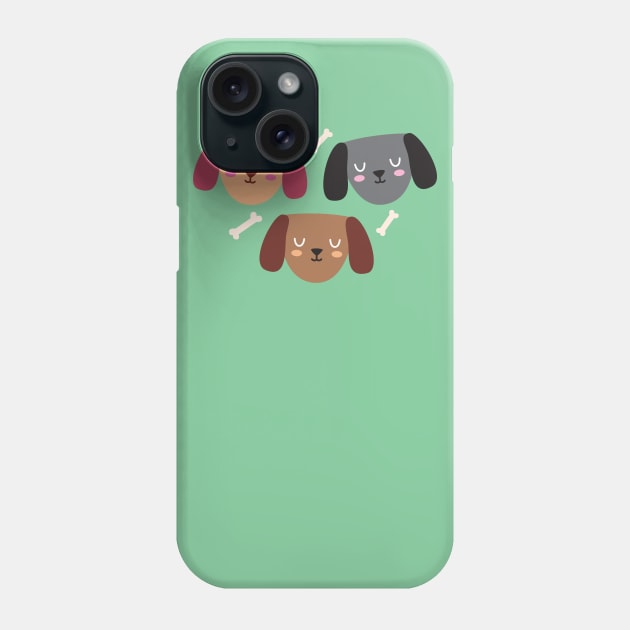 Dog Loves Bone Phone Case by littleoddforest