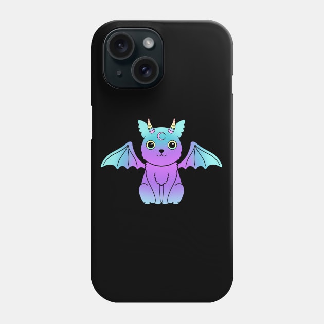 Kawaii Pastel Goth Cat Phone Case by Trippycollage