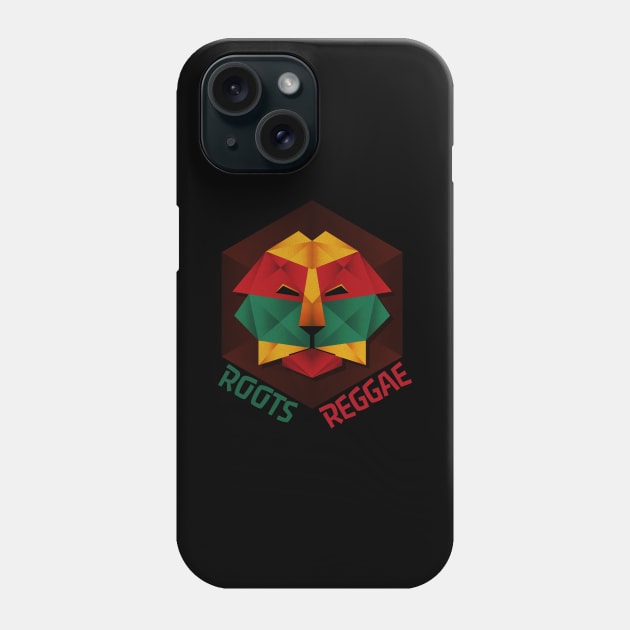 Reggae Roots, Jamaican Low Poly Roots Reggae Lion Phone Case by emmjott