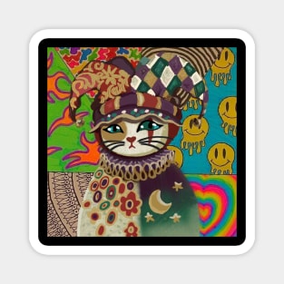 Cat in joker costume Magnet