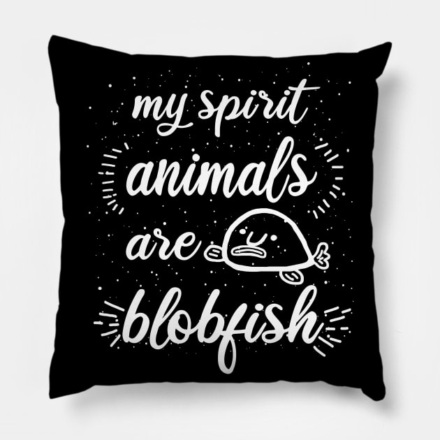 My spirit animal blobfish retro saying aquarium Pillow by FindYourFavouriteDesign