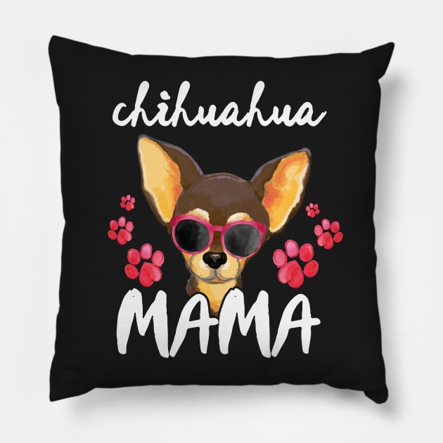 Chihuahua Mom Dog Mom Pillow by Pennelli Studio