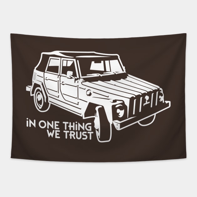 In one Thing we trust (white) Tapestry by GetTheCar