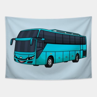 Modern passenger bus cartoon illustration Tapestry