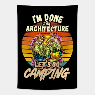 ARCHITECTURE AND CAMPING DESIGN VINTAGE CLASSIC RETRO COLORFUL PERFECT FOR  ARCHITECT AND CAMPERS Tapestry