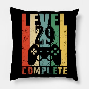 Vintage 29th Wedding Anniversary Level 29 Complete Funny Video Gamer Birthday Gift Ideas Pillow