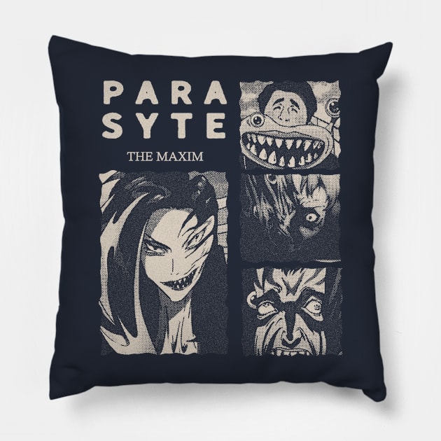 Parasyte The Maxim Gloomy Halftone Fanart Design Pillow by Gloomeeey