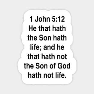 1 John 5:12  King James Version (KJV) Bible Verse Typography Gift Magnet