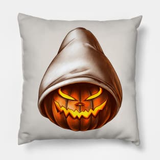 Hooded glowing halloween pumpkin Pillow