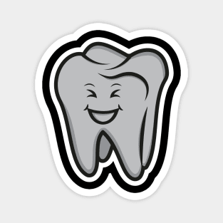 Cute Tooth cartoon character vector icon illustration. Healthcare and medical objects icon design concept. Healthy teeth smiling vector. Magnet