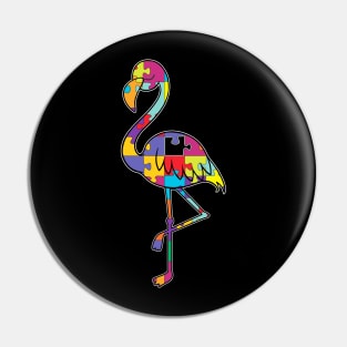 Autism Awareness Month Flamingo Puzzle Piece Pin