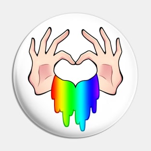 Gay Pride LGBT Rainbow Flag Heart Unity Pin