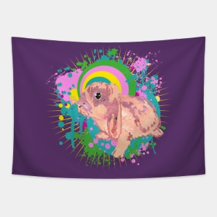 Artistic Pink Bunny Rabbit Tapestry