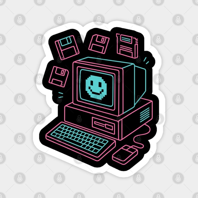 Pixel Smile Magnet by Stylecombinator
