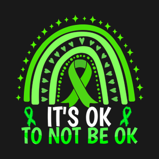 It's OK to not be ok Green Rainbow Mental Health Awareness T-Shirt